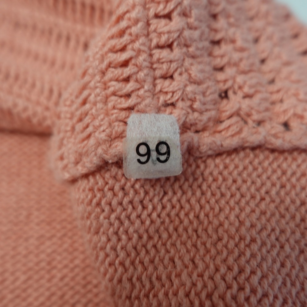 Vintage Crochet Knit Cardigan Coral Peach Medium Granny Cottage Ramie Pastel Top - Picture 6 of 9